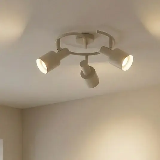 Soddisfatti O Rimborsati Faretto da soffitto Lindby Ovelia, beige, a 3 luci, in metallo, E27