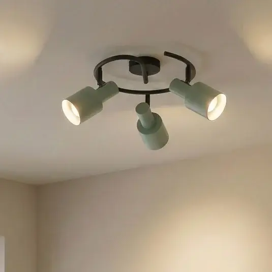 Lindby fatto da soffitto Ovelia, verde/nero, a 3 luci, E27 Non Perdere