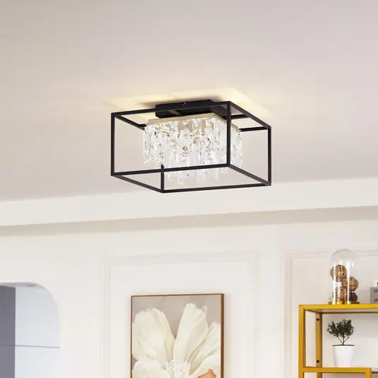 Offerta Speciale Lucande LED plafoniera Kassi, nero, ferro, dimmerabile, 40cm