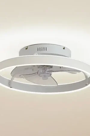 Ventilatore da soffitto LED Lindby Momitu, bianco, alluminio, Ø 50 cm Prezzo Conveniente