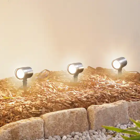 Lindby Smart Faretto con picchetto a terra Nycta, RGB, Tuya, set da 3 Spedizione Espresso