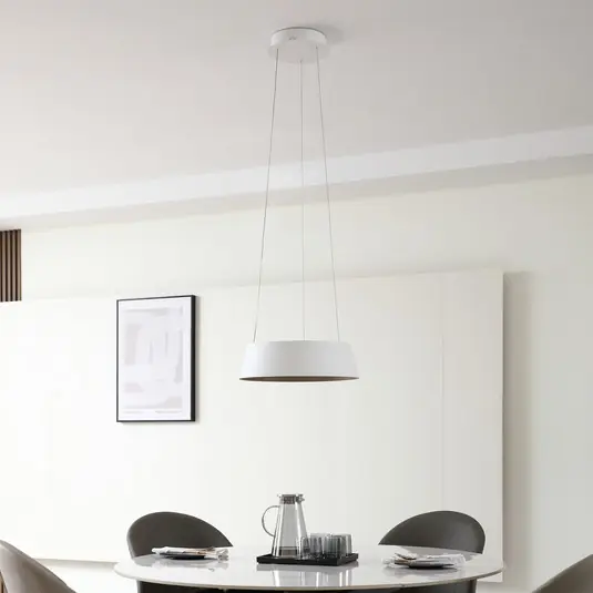 Lucande Lampada a sospensione Belsar, bianco, alluminio, CCT Saldi
