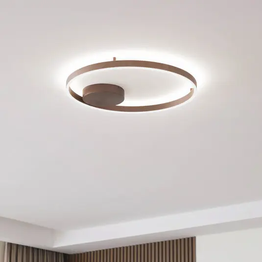Consegna Rapida Lucande Smart Plafoniera LED Moise, caffè, CCT, Tuya