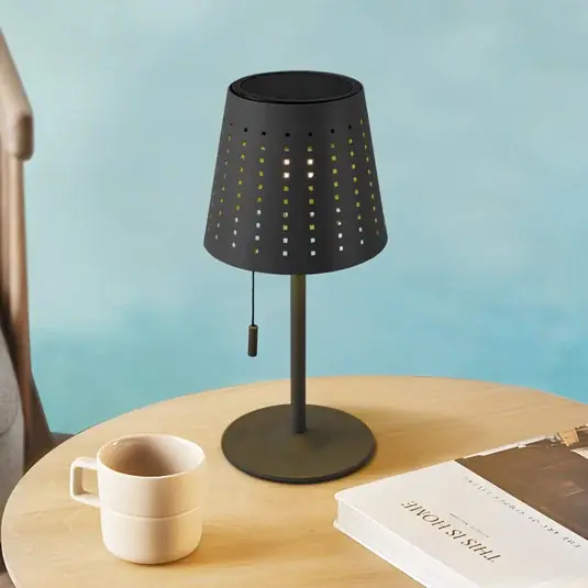 Nuovo Arrivo Lindby Lampada da tavolo LED Hilario, nero, ferro, batteria ricaricabile