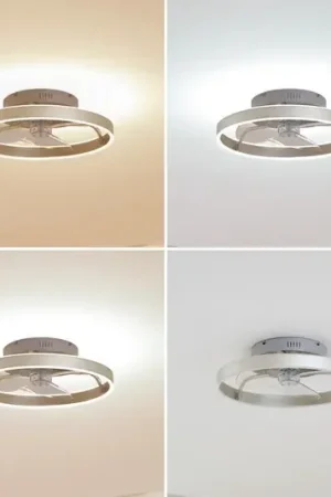 A Buon Prezzo Lindby Ventilatore da soffitto LED Momitu, argento, silenzioso, Ø 50 cm
