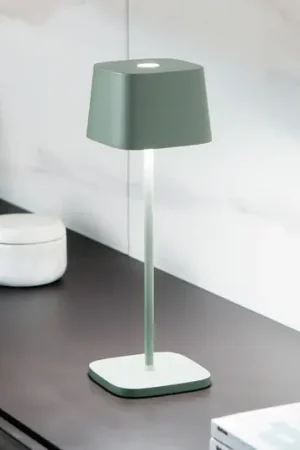 Bestseller Zafferano Ofelia 3K lampada da tavolo ricaricabile IP65 salvia