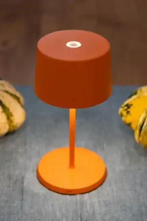 Zafferano Olivia mini 3K lampada da tavolo ricaricabile arancione Spedizione Espresso