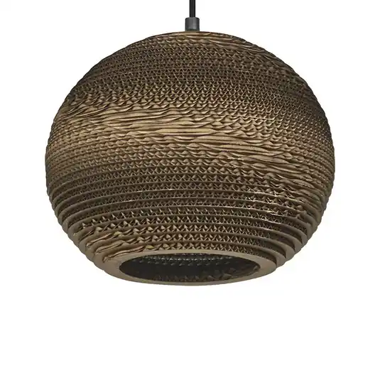 LEDVANCE lampada a sospensione Ball, Ø 26 cm, marrone, cartone ondulato, E27 Offerta Del Giorno