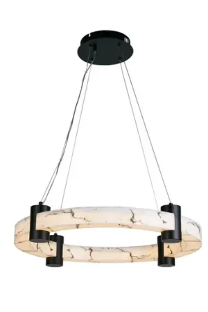 A Buon Prezzo Lampada LED a sospensione Moonbeam, anello, nero, bianco, metallo