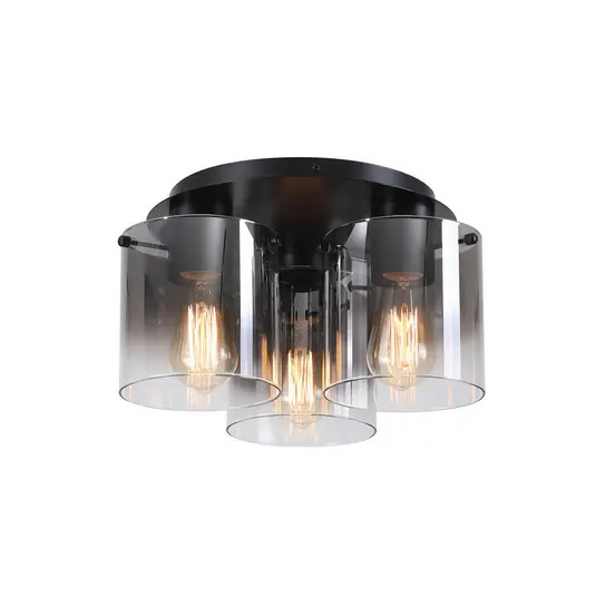 Compra Online Plafoniera Sweden, a 3 luci, nero/grigio fumo, acciaio, vetro