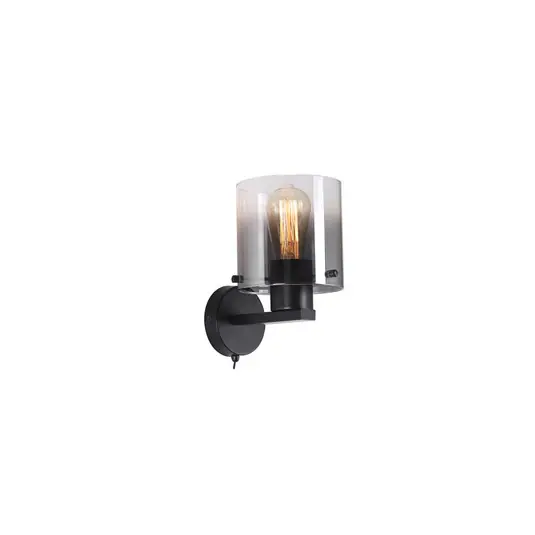 Promozione Applique Sweden, nero/grigio fumo, a 1 luce, acciaio, vetro