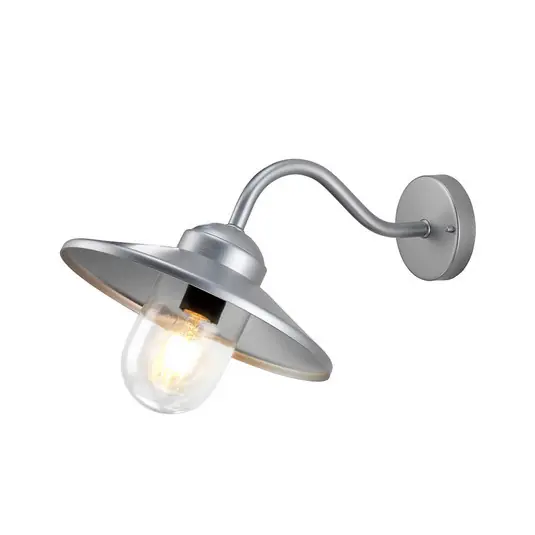 Applique da esterno Klampenborg, argento, lanterna, acciaio inossidabile, IP44 Consegna Rapida