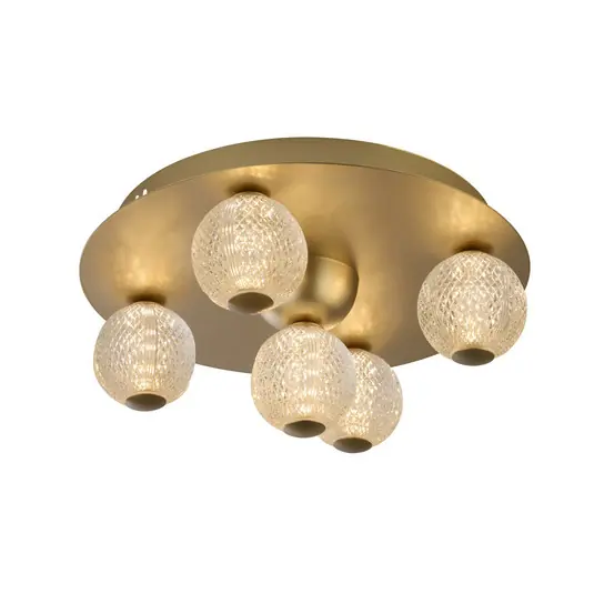 Plafoniera LED Asteroid, oro, Ø 33 cm acciaio/acrilico Versione a 5 luci Consegna Rapida