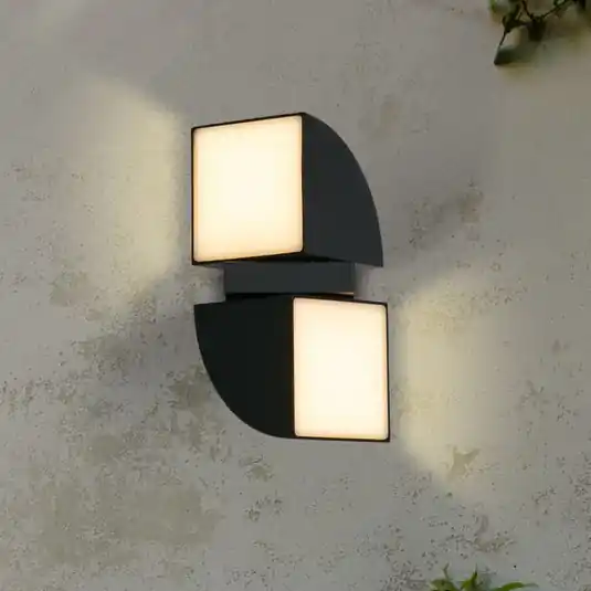 Reso Gratuito Applique da esterni LED Dakota, nero, altezza 21 cm, a 2 luci