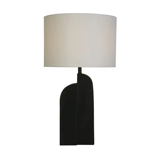 Super Prezzo Lampada da tavolo Perth, bianco/nero Altezza 65 cm Tessuto/resina