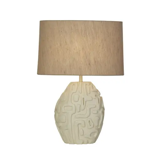 Prezzo Conveniente Lampada da tavolo Adelaide, crema, altezza 59,5 cm, tessuto/resina