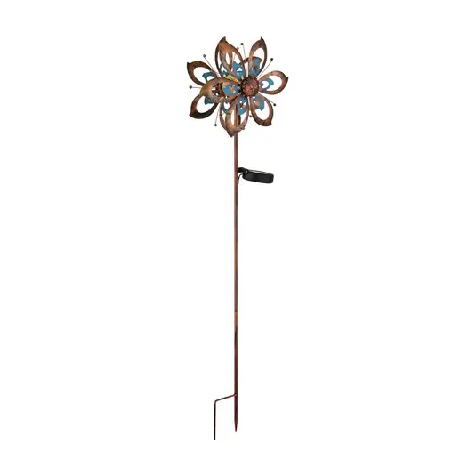 Lampada LED con picchetto a terra 36571, fiore, campana a vento, metallo Nuova Collezione