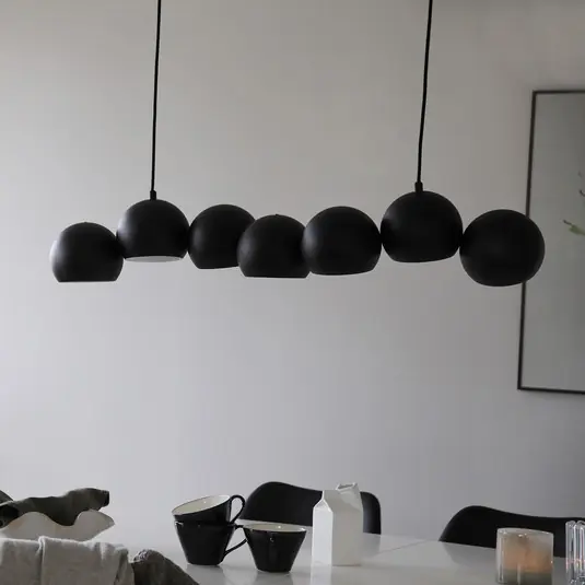 Lampada a sospensione Cupolo, nero, ferro, lunghezza 101 cm, a 7 luci Acquista Ora