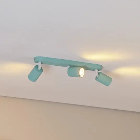 Offerta Limitata Faretto da soffitto Livia, verde menta, 52 cm, a 3 luci, metallo, GU10