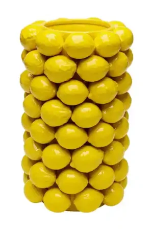 Compra Adesso KARE Vaso Succo di limone, altezza 43 cm, Ø 26 cm, porcellana, giallo