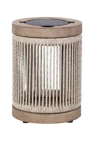 Ultimissimo Modello Les Jardins Lampada da tavolo solare a LED Rop&Strip, grigio/beige