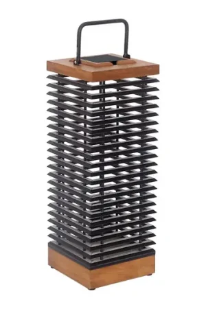 Les Jardins Lanterna solare a LED Tekura, teak/grigio, 66 cm Affare