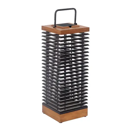 Les Jardins Lanterna solare a LED Tekura, teak/grigio, 66 cm Affare