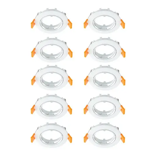 Prios plafoniera a incasso Fibur, bianco, zinco, Ø 8,2 cm, 10 unità Nuovo Arrivo