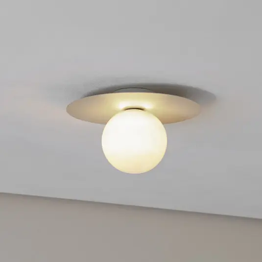 Plafoniera Pixie, beige, vetro, Ø 25 cm, sfera, G9 Economico