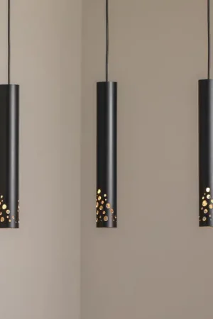 Lampada a sospensione Tibia, a 3 luci, lunga, nera, acciaio, GU10 Bestseller