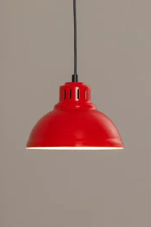 Lampada a sospensione Sven, a 1 luce, rosso, acciaio, E27 Reso Gratuito