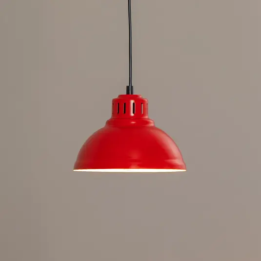 Lampada a sospensione Sven, a 1 luce, rosso, acciaio, E27 Reso Gratuito