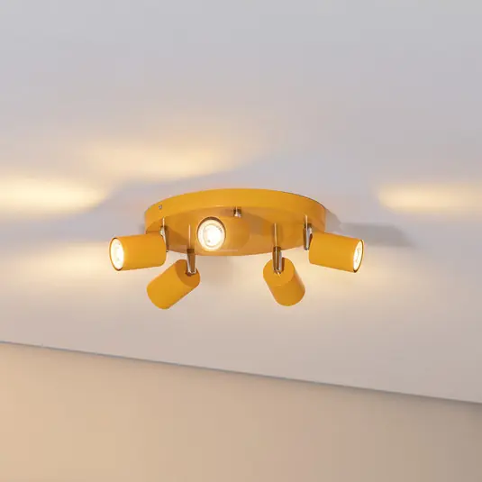 Faretto da soffitto Fun, giallo, Ø 30 cm, regolabile, GU10 A Buon Prezzo