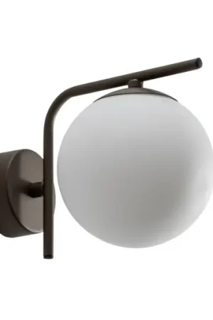 Applique Aurora, marrone, vetro, altezza 17 cm, sfera, E14 Prezzo Di Fabbrica
