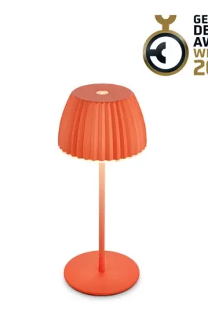 Ultima Occasione Lampada LED da tavolo ricaricabile Brilo unplugged Riffle, 20 cm, arancione