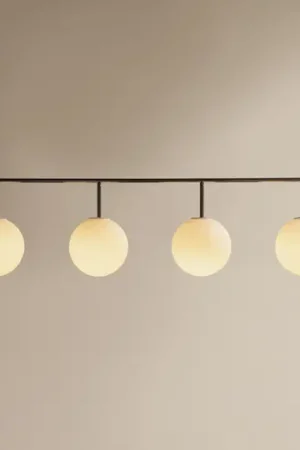 Sconto Lampada a sospensione Audo TR Bulb Frame, a 4 luci, grigio acciaio/bianco