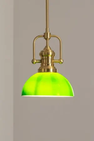 Lampada a sospensione Platino, oro/verde, vetro, a 1 luce, E27 Subito Disponibile