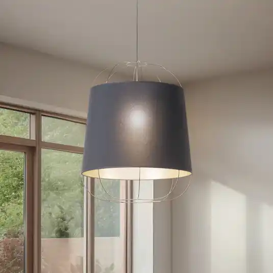 Offerta Lampada a sospensione Lantern Medium, nero/oro, tessuto, E27