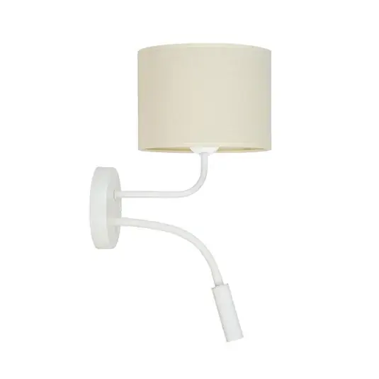 Applique a rullo, in tessuto, bianco/beige, lampada da lettura Promozione Esclusiva