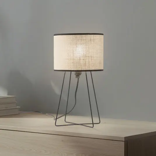 Must-Have Lampada da tavolo Trixi con struttura in filo metallico marrone/nero, tessuto