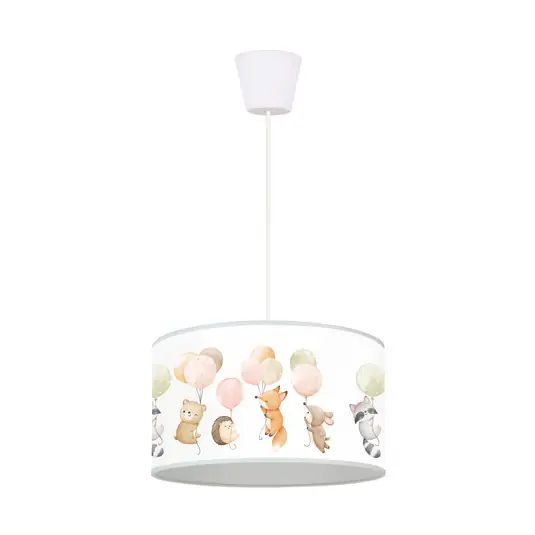 Saldi Lampada a sospensione Freddy, Ø 35 cm, tessuto, colorato, animali, E27