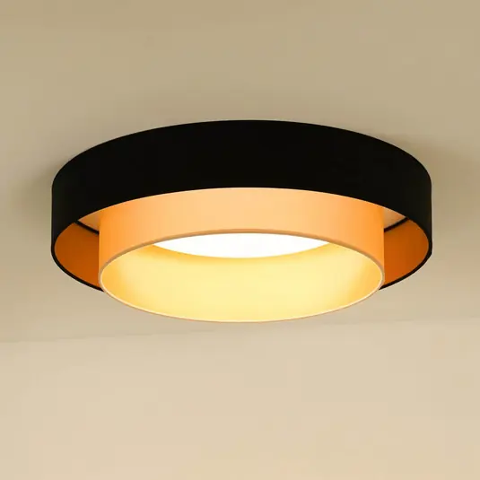 Nuova Collezione Plafoniera LED Luneta velluto nero/oro, Ø 60 cm, dimmerabile a 3 livelli