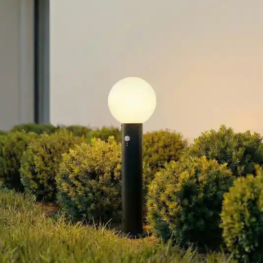 Ultimissimo Modello Lampioncino Lindby Dangan, nero/opale 60 cm, vetro, sensore