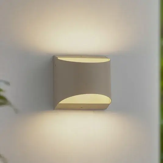 Super Prezzo Lindby applique da esterni LED Lenore, beige, metallo, 13,5 cm