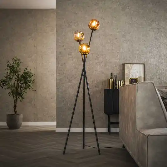 Compra Adesso Piantana Stellar, treppiede, a 3 luci, vetro, multicolore