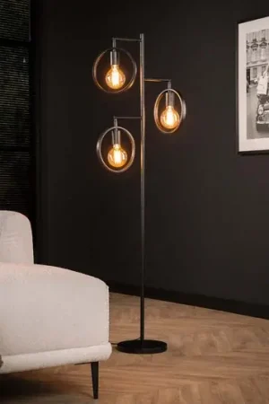Lampada a piantana Rings, a 3 luci, metallo, antracite, E27 Ultime Pezzi