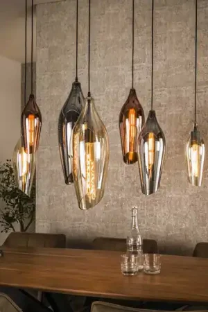 Lampada a sospensione Mixture 4+3, a 7 luci, vetro, multicolore Novità