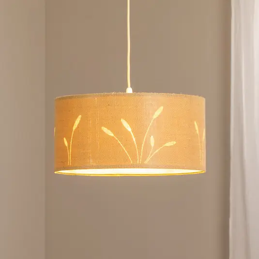 Lampada a sospensione Boho Auris, beige, Ø 40 cm, tessuto Must-Have