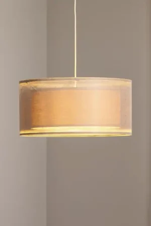 A Buon Prezzo Lampada a sospensione Duo Den Light, beige, Ø 50 cm, lino, PVC