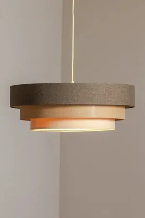Lampada a sospensione Triniti, marrone/beige/crema, Ø 60 cm, tessuto Nuova Collezione